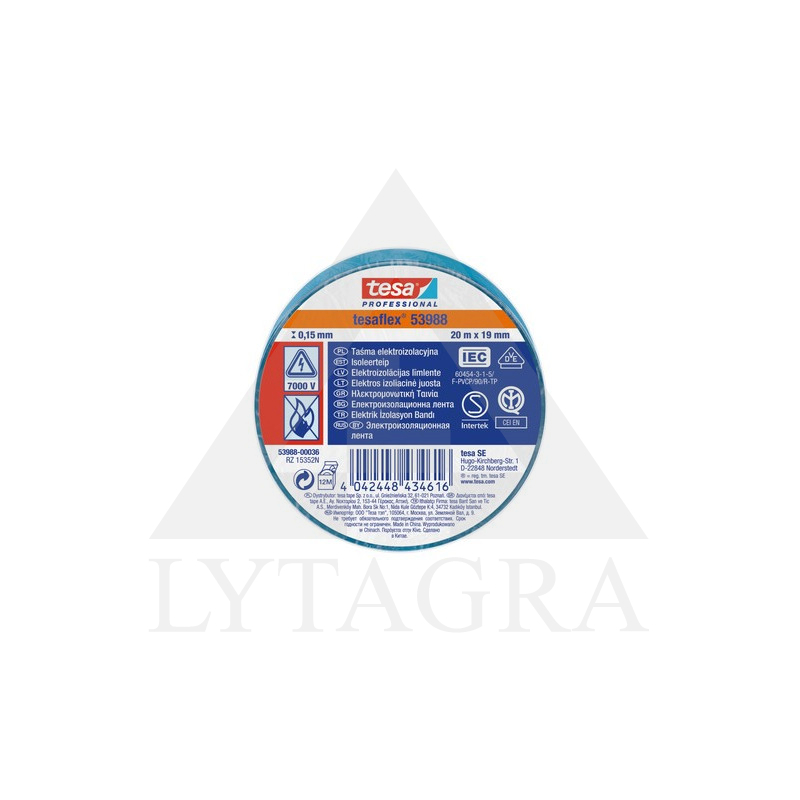 TESA izoliacinė juosta mėlyna 20mx19mm