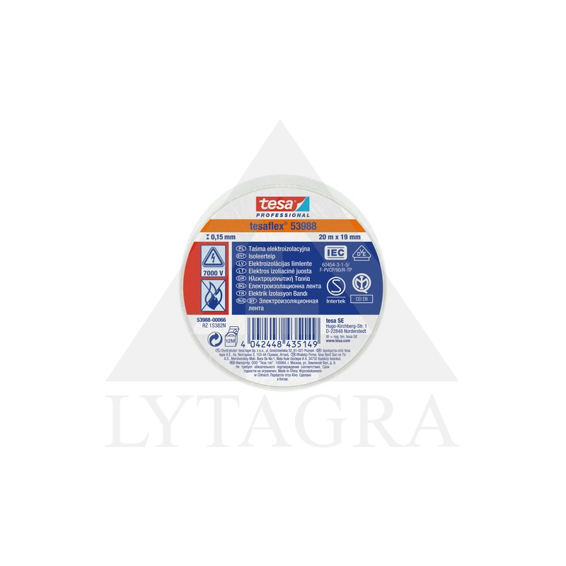 TESA izoliacinė juosta balta 20mx19mm