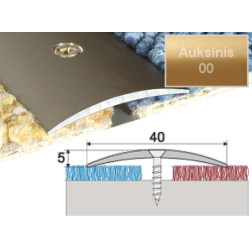 Profilis Effector A13, su nuolydžiu auksinis 270 cm 40x5 mm