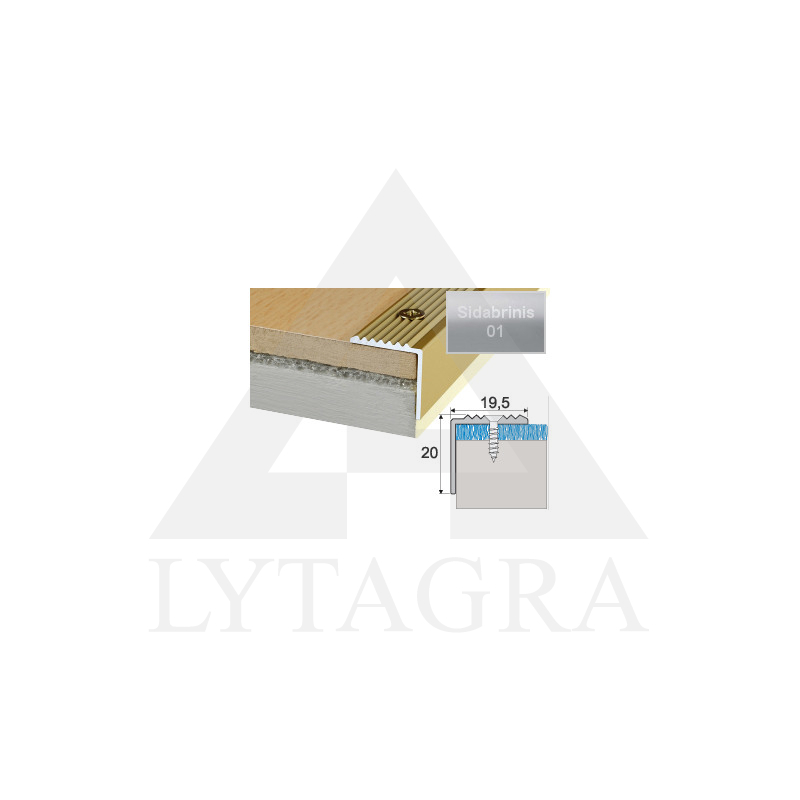 Profilis Effector A30 laiptams sidabrinis 270 cm 20x19.5 mm