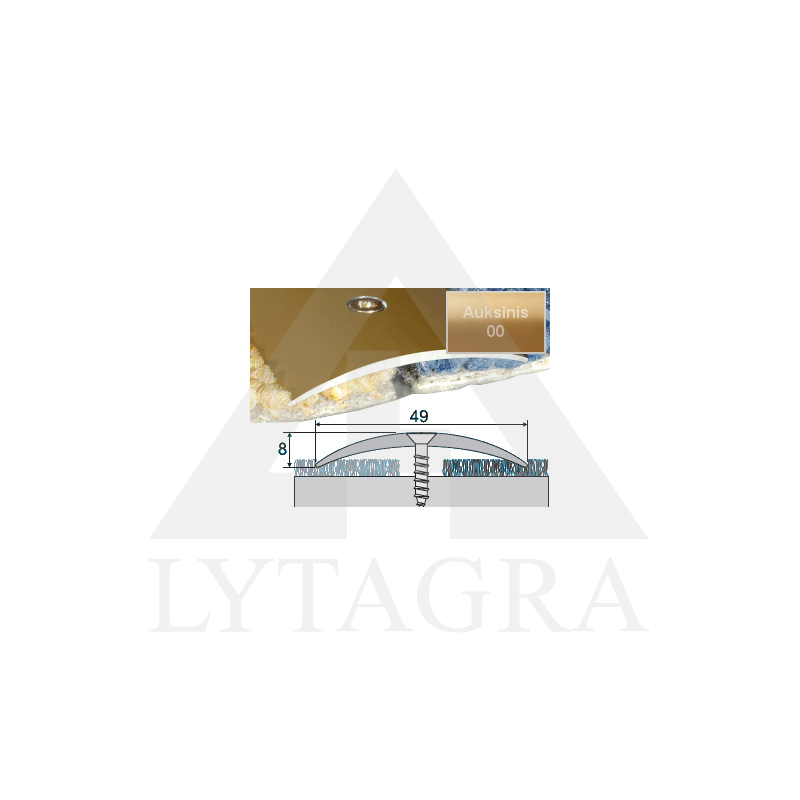 Profilis Effector A04 sujungimo auksinis 270 cm 49x8 mm Profilis Effector A04 sujungimo auksinis 270 cm 49x8 mm