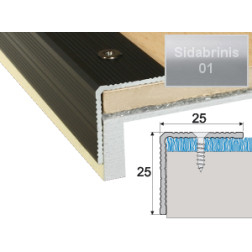 Profilis Effector A40 laiptams sidabrinis 120 cm 25x25 mm