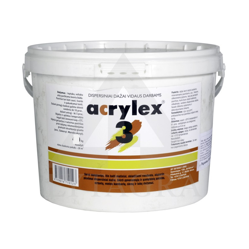 ACRYLEX 3 EMUKSINIAI DAŽAI 7.5KG 5L