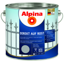 Antikoroziniai dažai  ALPINA DIREKT AUF ROST, RAL9006, 2,5 l, sidabro spl., blizgūs
