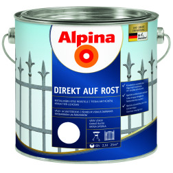 Antikoroziniai dažai  ALPINA DIREKT AUF ROST, RAL9016, 2,5 l, baltos spl., blizgūs