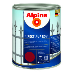 Antikoroziniai dažai  ALPINA DIREKT AUF ROST, RAL3005, 0,75 l, raudono vyno spl., blizgūs