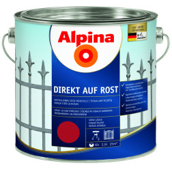 Antikoroziniai dažai  ALPINA DIREKT AUF ROST, RAL3000, 2,5 l, raudonos spl., blizgūs