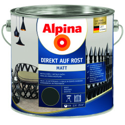Antikoroziniai dažai  ALPINA DIREKT AUF ROST MATT, RAL7016, 2,5 l, tamsiai pilkos spl., matiniai