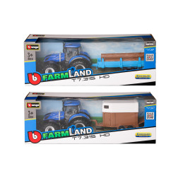 Žaislinis modeliukas New Holland traktorius su priekaba 324025