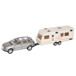 Žaislinis modeliukas mašina su karavanu 323995