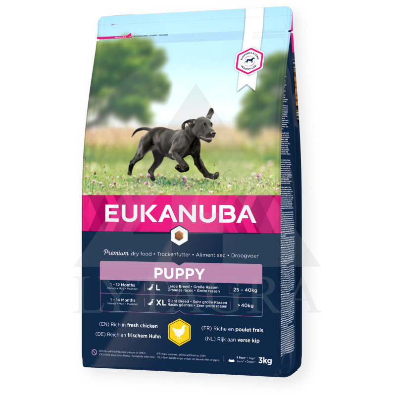 Ėdalas didelių veislių šuniukams  EUKANUBA su vištiena 15 kg
