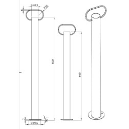 Plieninė cinkuota priekabos atrama 60cm