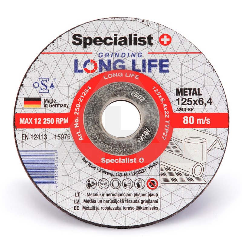 Šlif. diskas LONG LIFE 125x6,4x22 mm