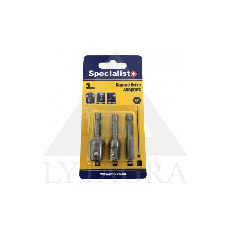 Adapteriai „Specialist+" 1/4", 3/8", 1/2"