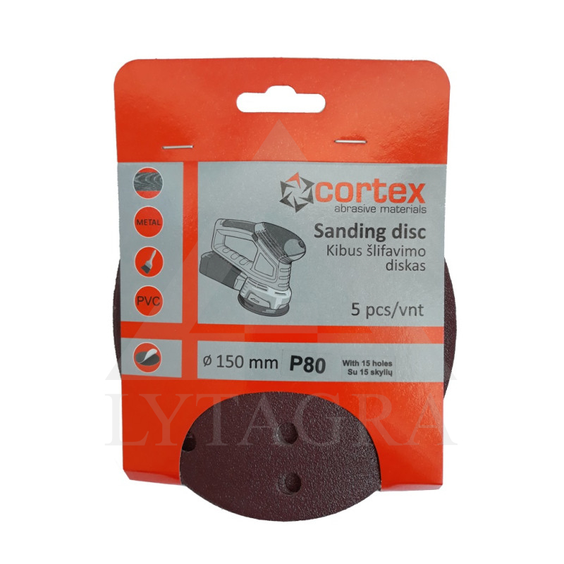 Diskas kibus Cortex P80 150mm 15 skyl ( 5 vnt)