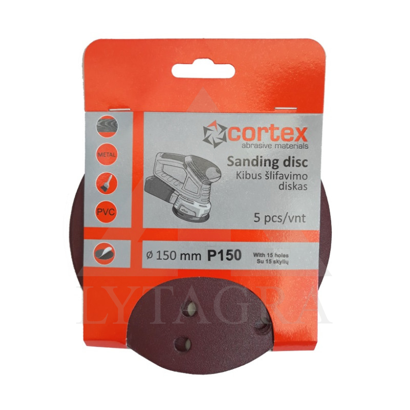 Diskas kibus Cortex P150 150mm 15 skyl ( 5 vnt )
