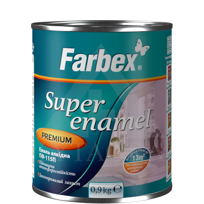 Alkidinė emalė Farbex PF-115, šviesiai žalia, 0.9 kg