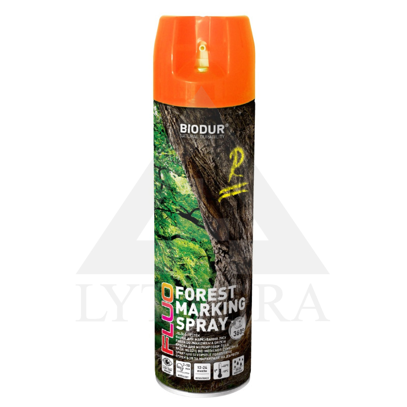 Aerozoliniai miško ženklinimo dažai BIODUR, oranžiniai, 500 ml