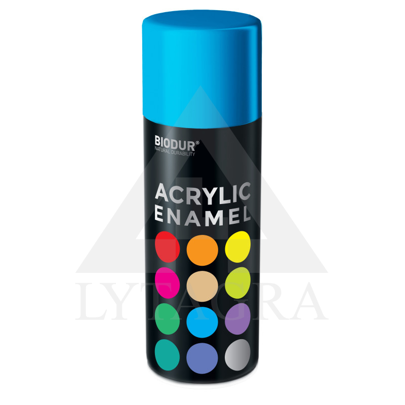 Akrilinė aerozolinė emalė BIODUR, šviesiai mėlyna RAL5015, 400 ml