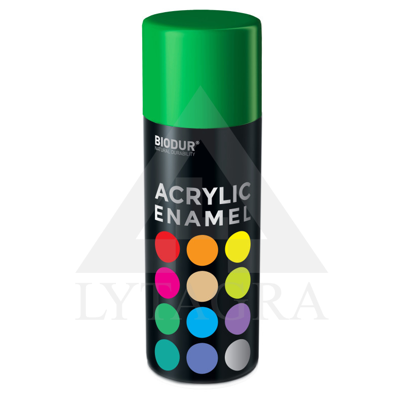 Akrilinė aerozolinė emalė BIODUR, žalia RAL6029, 400 ml