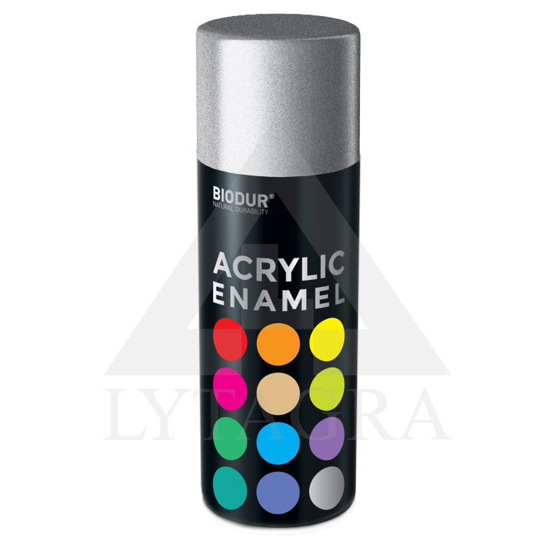 Akrilinė aerozolinė emalė BIODUR, balta blizgi RAL9010, 400 ml