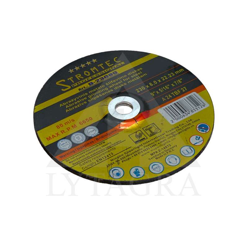 Metalo šlifavimo diskas Stromtec D-23080 230x8.0x22.30