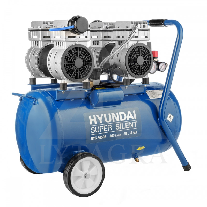 HYC 1500-50S Betepalinis oro kompres 1,5kW 280l/ Hyundai