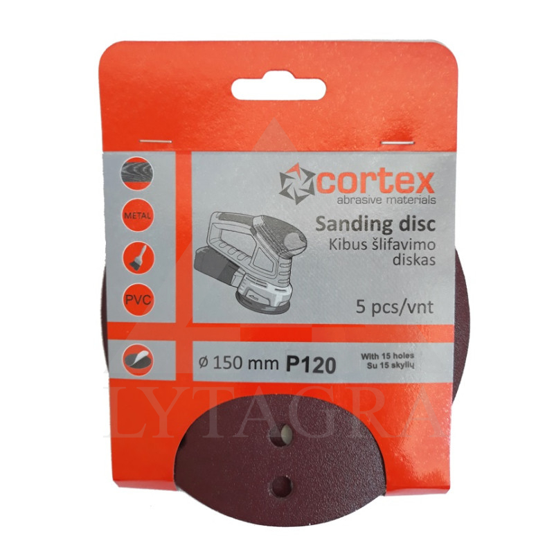 Diskas kibus Cortex P120 150mm 15 skyl ( 5 vnt )