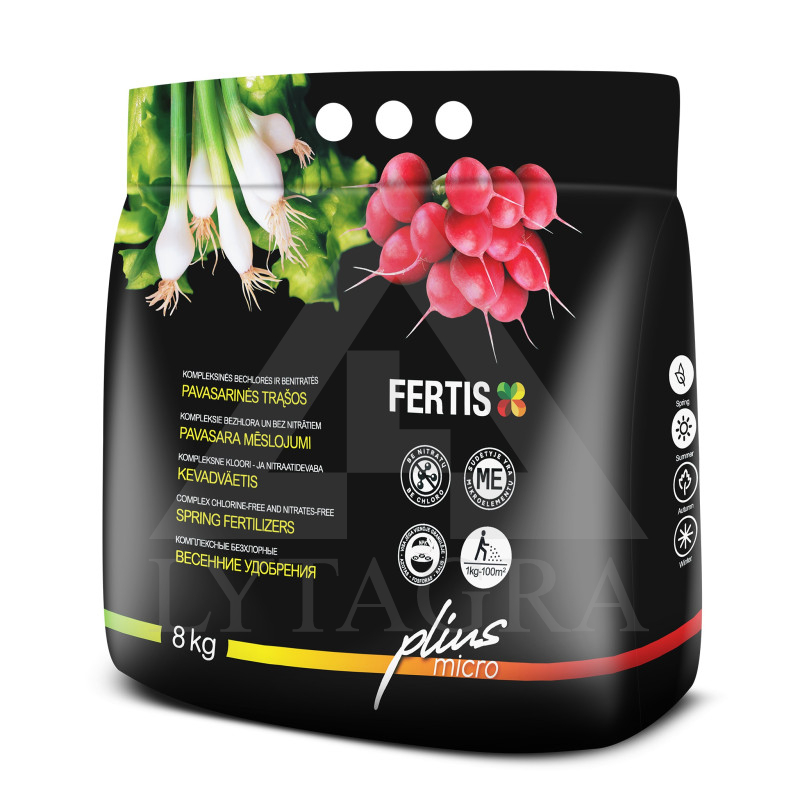 FERTIS plius micro kompleksinės bechlorės ir benitratės pavasarinės trąšos, 8 kg