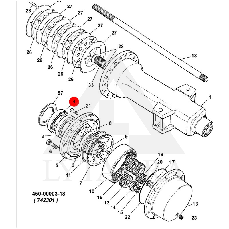 Riebokšlis 904/50033 JCB 127x160x16