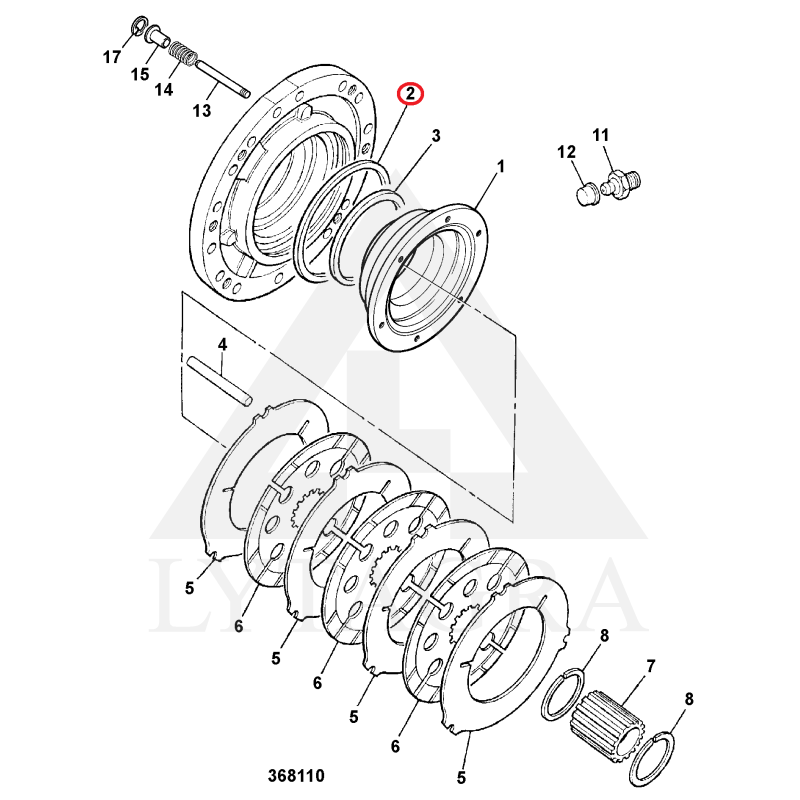 Guminis stabdžių žiedas 813/50012 JCB 175,8x184,3x33mm