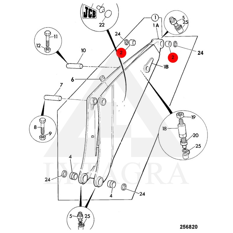 Įvorė 809/00131 JCB 60x70x62mm