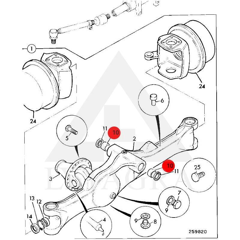 Įvorė 829/00548 JCB 50x60x64mm