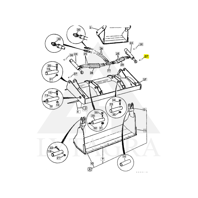 Įvorė 1207/0011 JCB 45,5x39,5x58mm
