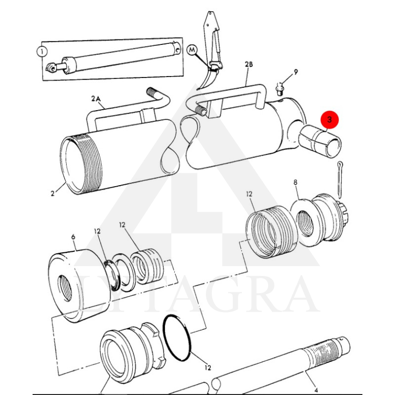 Įvorė 1208/0022 JCB 49,5x49,5x107mm