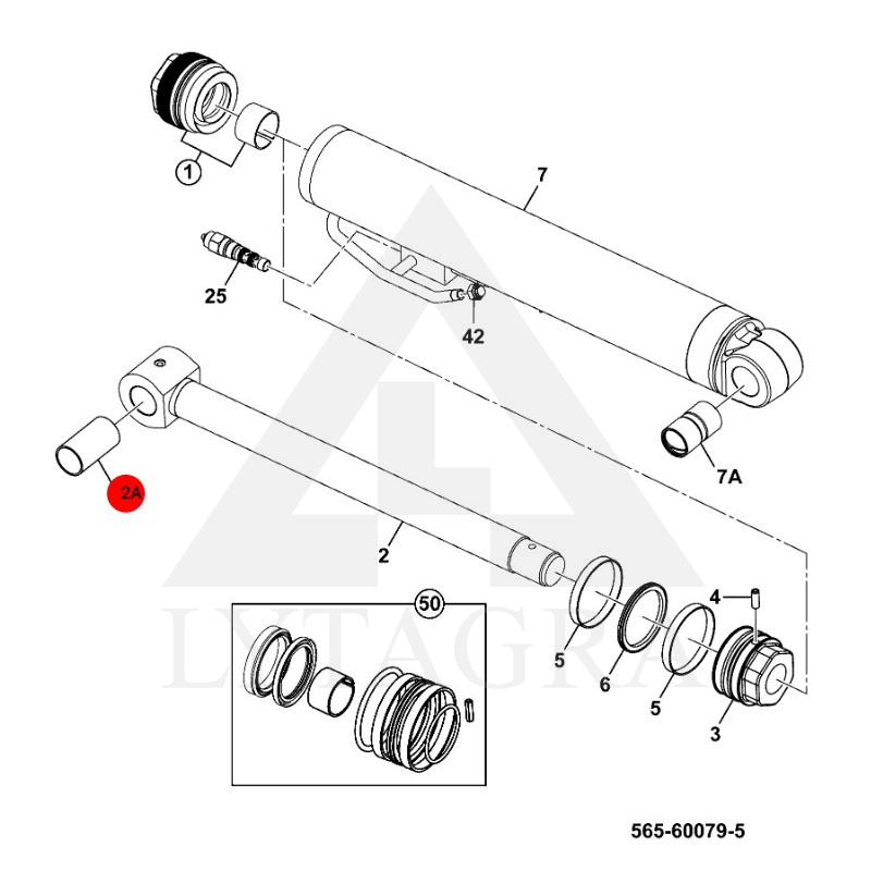 Įvorė 1209/0021 JCB 50,88x57,55x100mm