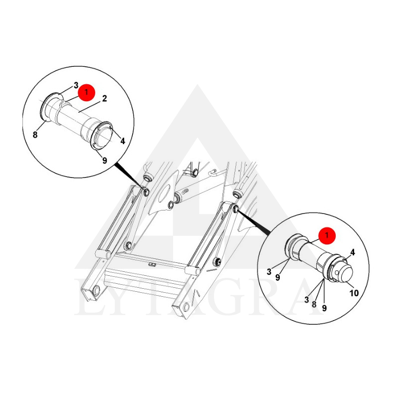 Įvorė 809/10030 JCB 46x52x20mm