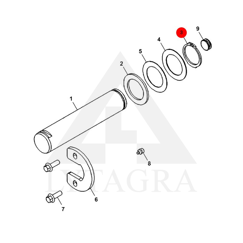 Kaisčio fiksatorius 826/00874 JCB 50mm.