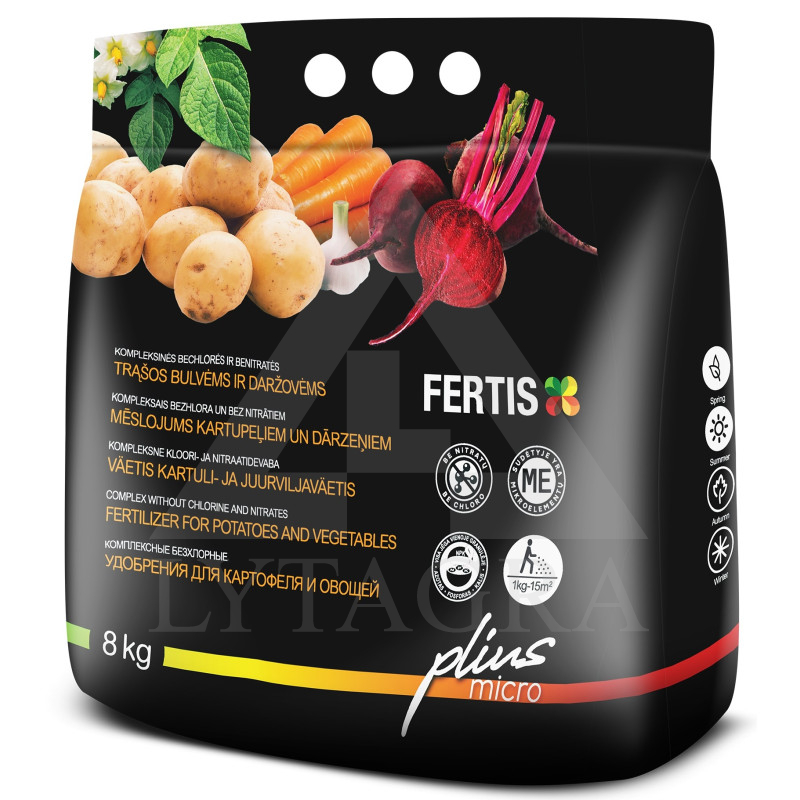 FERTIS plius micro kompleksinės bechlorės ir benitratės trąšos bulvėms ir daržovėms, 8 kg