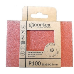 Kempinė šlifavimui 68x98x25 P120 AO (keturpusė oranžinė) Cortex BQ