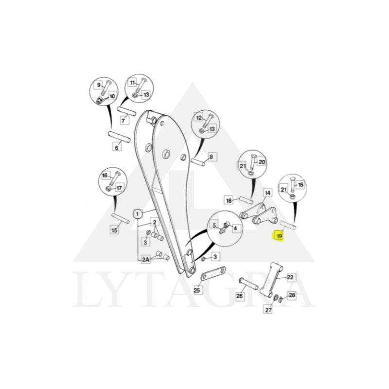 Kaištis 811/50369 JCB 45x290mm.