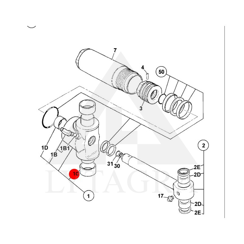Įvorė 809/00137 JCB 64,5x75x36mm