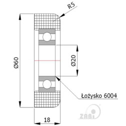 Ratukas plastikinis vartams Zabi R-60.5, D60.5 60kg