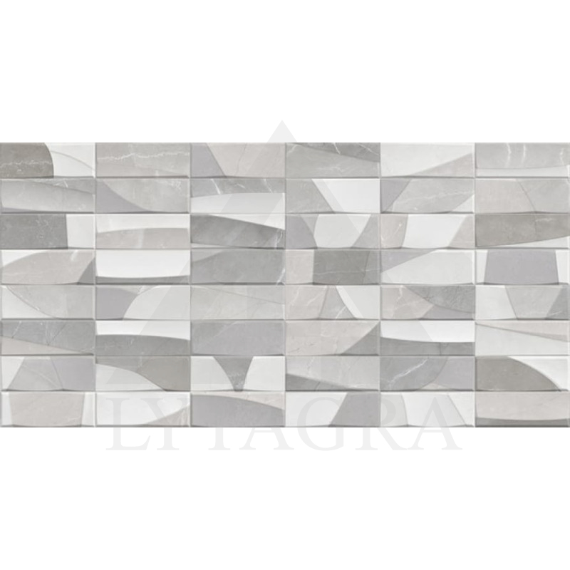 Glazūruotos keraminės sienų plytelės ASAM GRIS DEKOR , 30 x 60 cm , I rūšis