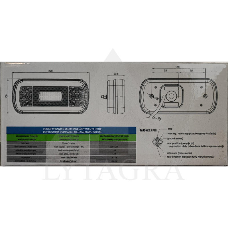 Žibintas LED Fristom FT-130 PM su num.apšvietimu 12/24V
