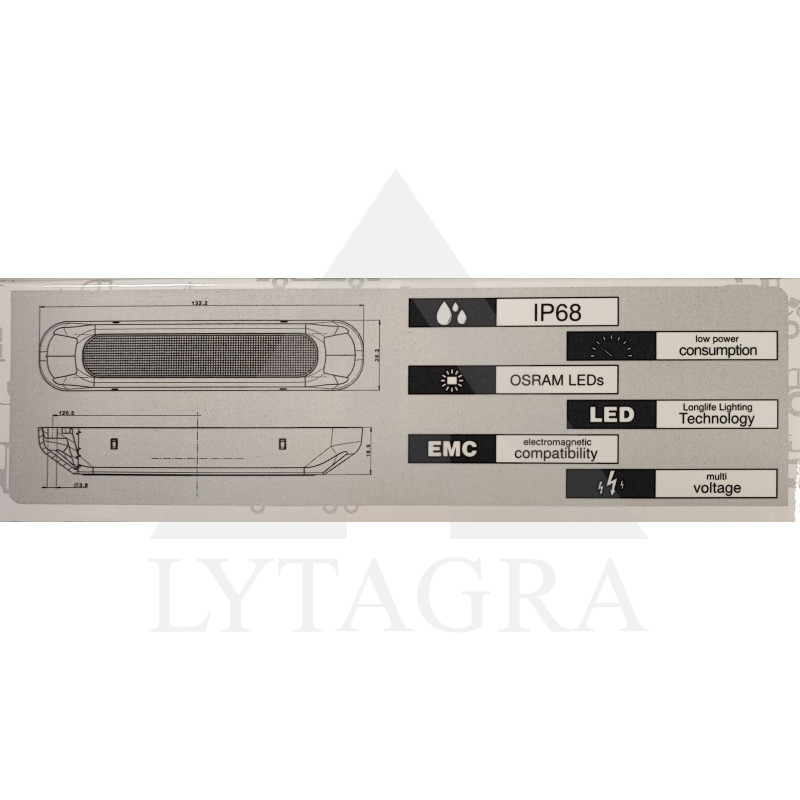 Žibintas LED Fristom FT-331 12-36V