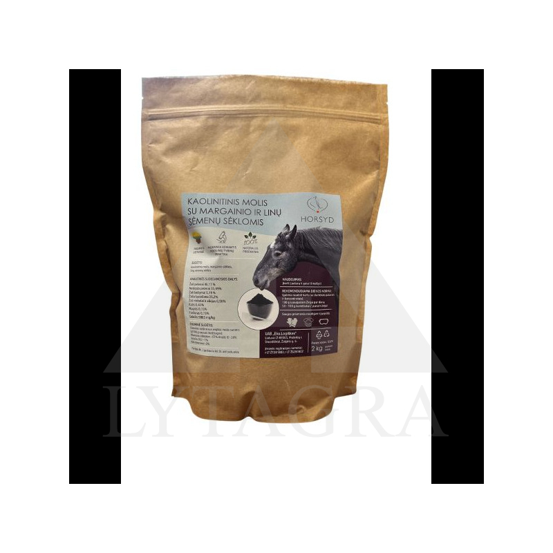 HORSYD Pašaro papildas virškinimui Kaolinitinis molis su sėklomis, 2 kg