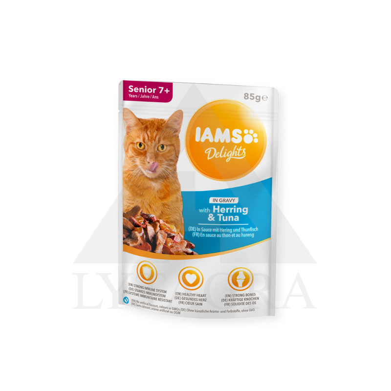 Konservai  katėms padaže IAMS su tunu ir silke 85 g 81602933