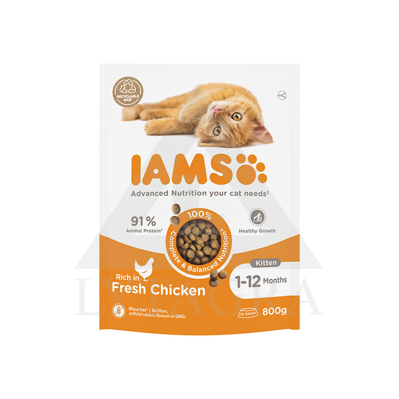 Pašaras kačiukams IAMS su vištiena 800 g 81603109