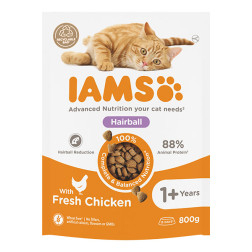 Pašaras katėms hairball IAMS su vištiena 800 g 81603146